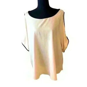 Sprese tan and black open sleeve blouse size 1X